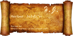 Herber Jolán névjegykártya