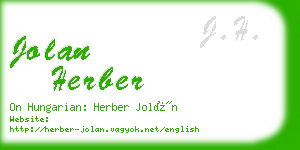 jolan herber business card